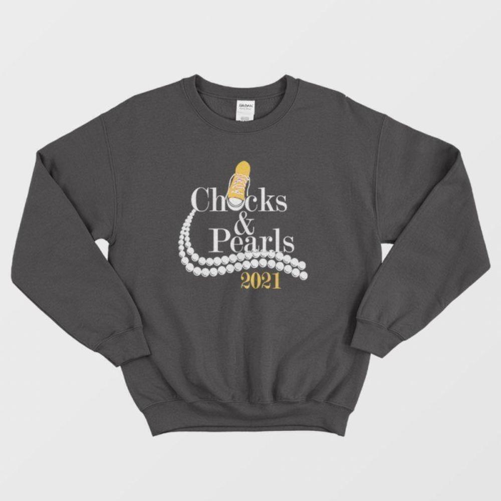 Chucks And Pearls 2021 Stylish Feminine Fashion Retro Graphic Sweatshirt